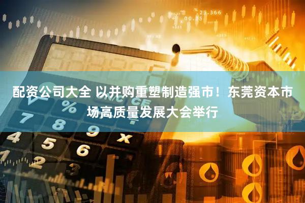 配资公司大全 以并购重塑制造强市！东莞资本市场高质量发展大会举行