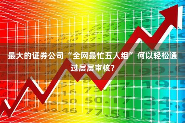 最大的证券公司 “全网最忙五人组” 何以轻松通过层层审核？